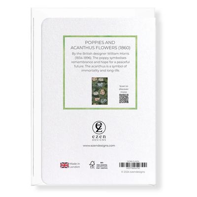 GC Poppies and Acanthus Flowers Greeting Card