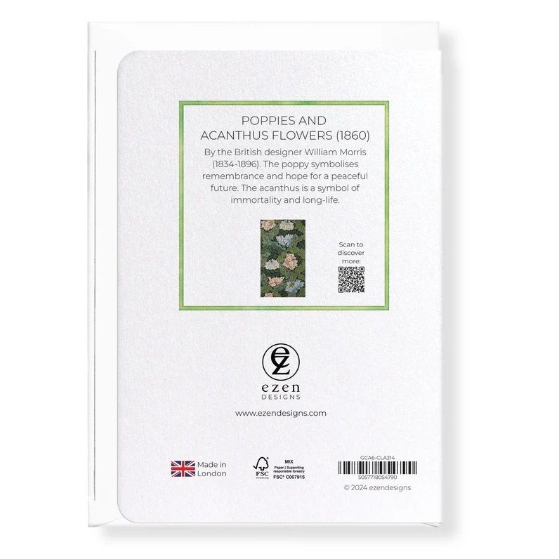 GC Poppies and Acanthus Flowers Greeting Card