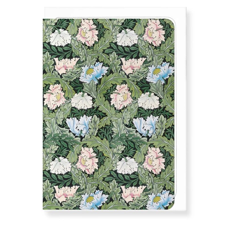 GC Poppies and Acanthus Flowers Greeting Card