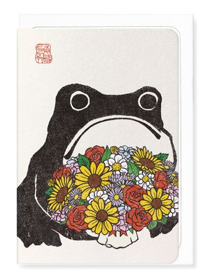 GC Bouquet of Flowers Ezen Frog: Greeting Card