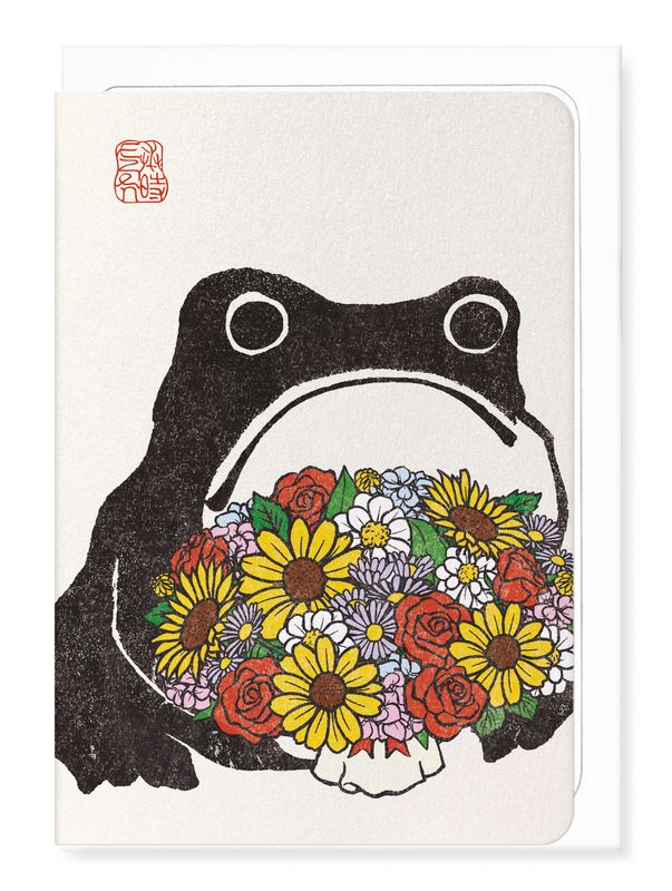 GC Bouquet of Flowers Ezen Frog: Greeting Card