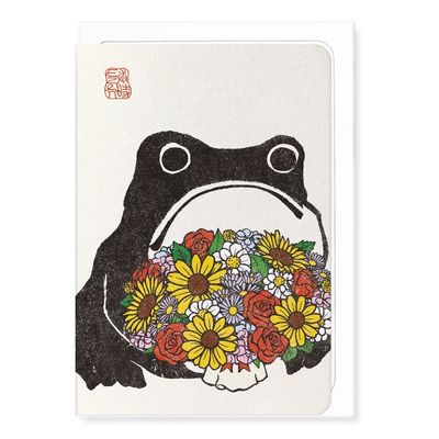 GC Bouquet of Flowers Ezen Frog: Greeting Card