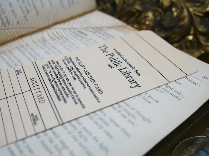 BA Library Card Bookmark