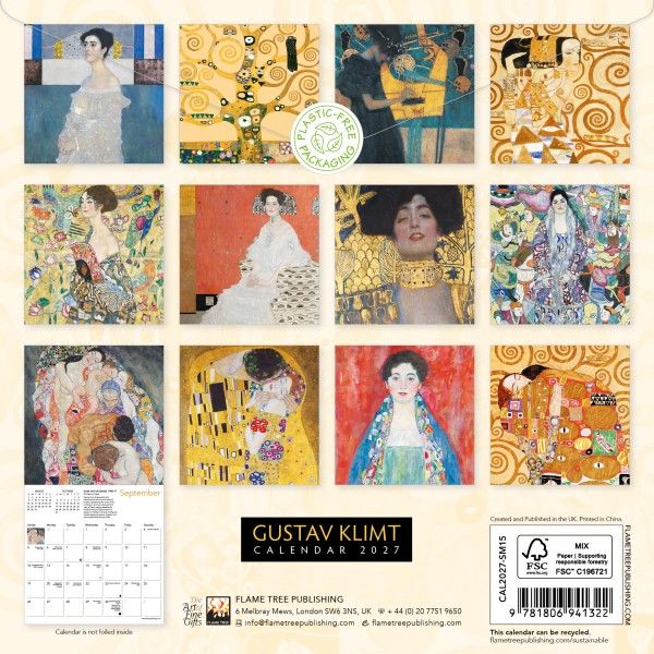 CA 2027 Gustav Klimt Mini Wall Calendar 2027 (Art Calendar)