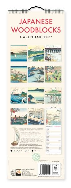 CA 2027 Japanese Woodblocks Slim Calendar 2027 (Art Calendar)