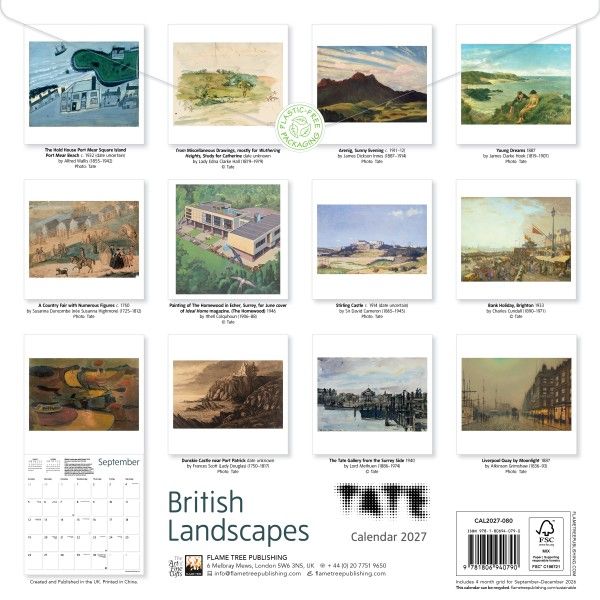 CA 2027 Tate: British Landscapes Wall Calendar 2027 (Art Calendar)