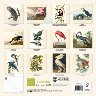 CA 2027 Fitzwilliam Museum: Audubon Birds Wall Calendar 2027 (Art Calendar)