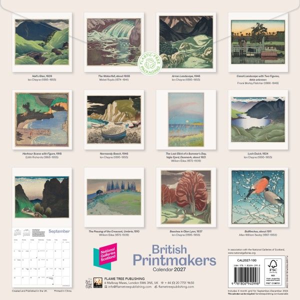 CA 2027 National Galleries Scotland: British Printmakers Wall Calendar 2027 (Art Calendar)