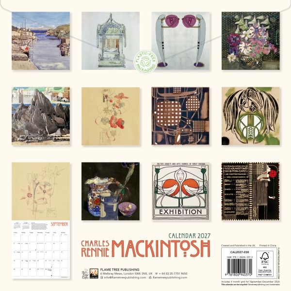 CA 2027 Charles Rennie Mackintosh Wall Calendar 2027 (Art Calendar)