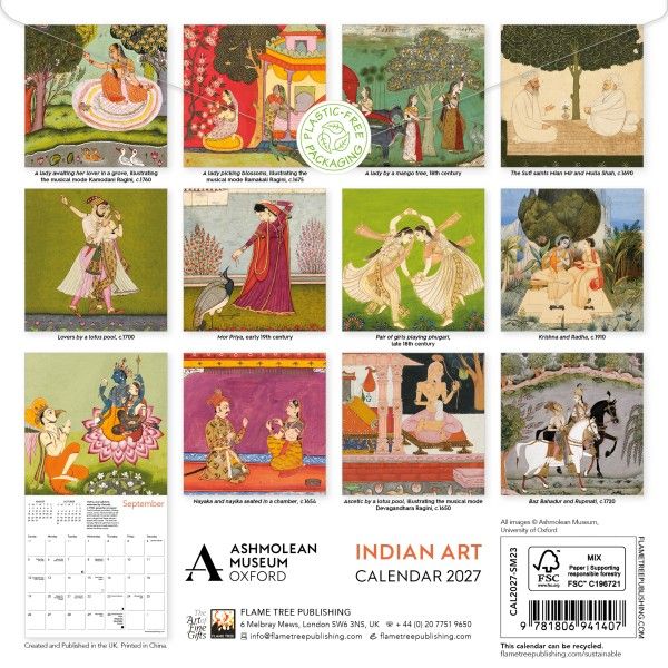 CA 2027 Ashmolean Museum: Indian Art Mini Wall Calendar 2027 (Art Calendar)