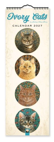 CA 2027 Ivory Cats Slim Calendar 2027 (Art Calendar)