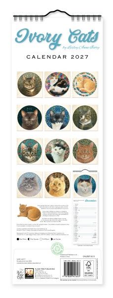 CA 2027 Ivory Cats Slim Calendar 2027 (Art Calendar)