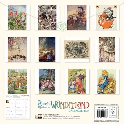 CA 2027 Alice's Adventures in Wonderland Wall Calendar 2027 (Art Calendar)
