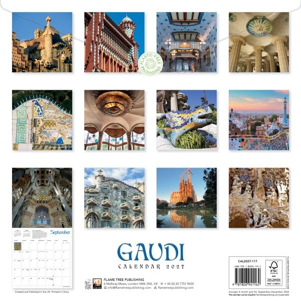 CA 2027 Gaudí Wall Calendar 2027 (Art Calendar)