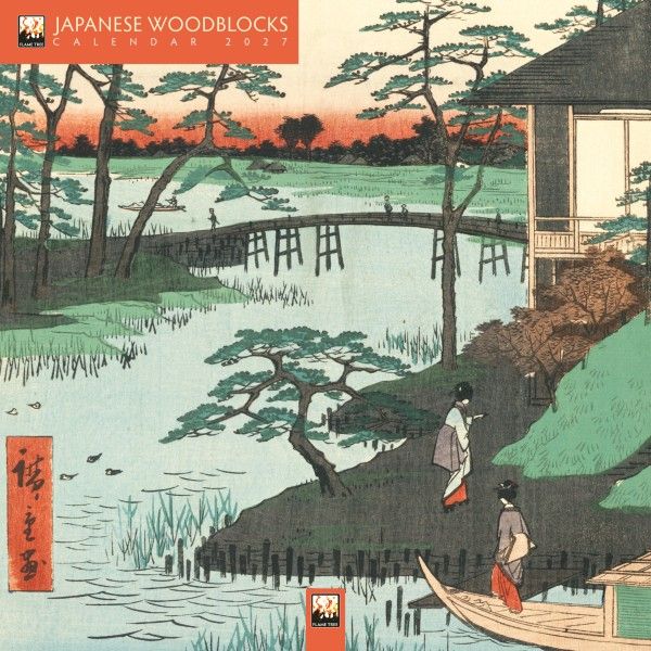 CA 2027 Japanese Woodblocks Mini Wall Calendar 2027 (Art Calendar)