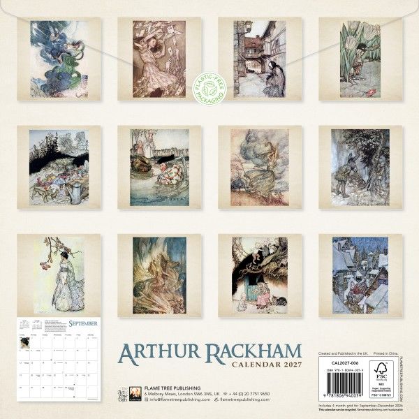 CA 2027 Arthur Rackham Wall Calendar 2027 (Art Calendar)