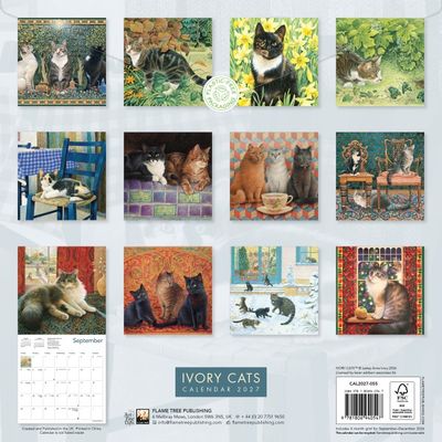 CA 2027 Ivory Cats by Lesley Anne Ivory Wall Calendar 2027 (Art Calendar)
