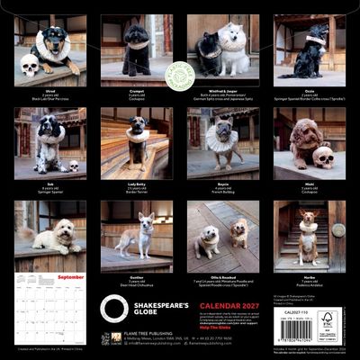 CA 2027 Shakespeare's Globe: Dogs in Ruffs Wall Calendar 2027 (Art Calendar)