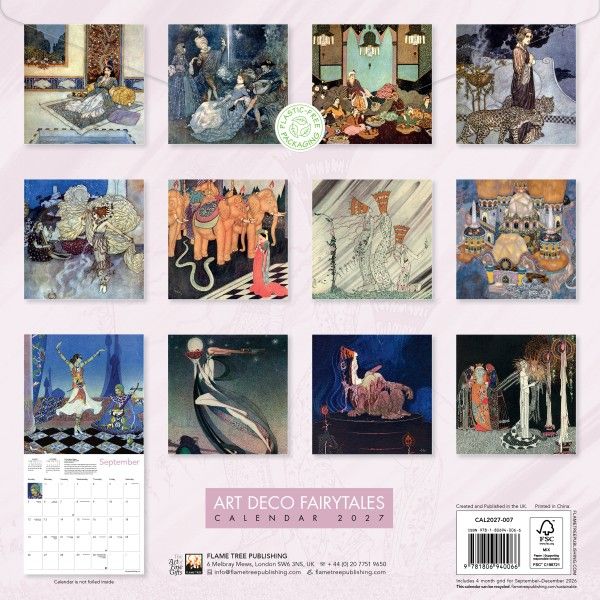 CA 2027 Art Deco Fairytales Wall Calendar 2027 (Art Calendar)