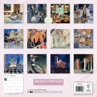 CA 2027 Art Deco Fairytales Wall Calendar 2027 (Art Calendar)