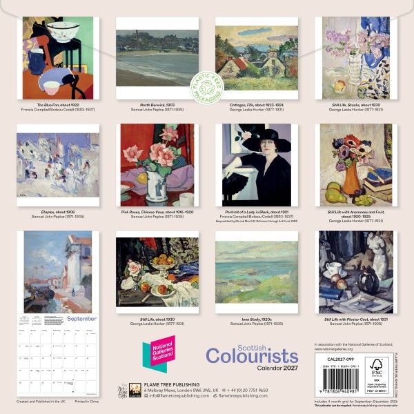 CA 2027 National Galleries Scotland: Scottish Colourists Wall Calendar 2027 (Art Calendar)