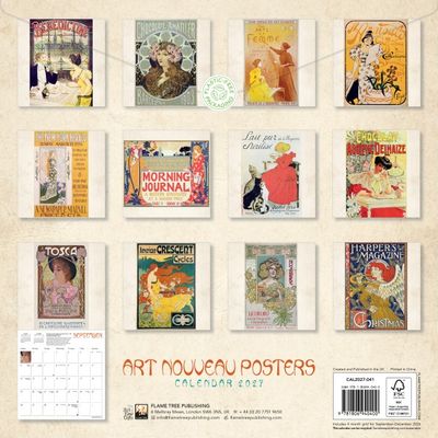 CA 2027 Art Nouveau Posters Wall Calendar 2027 (Art Calendar)