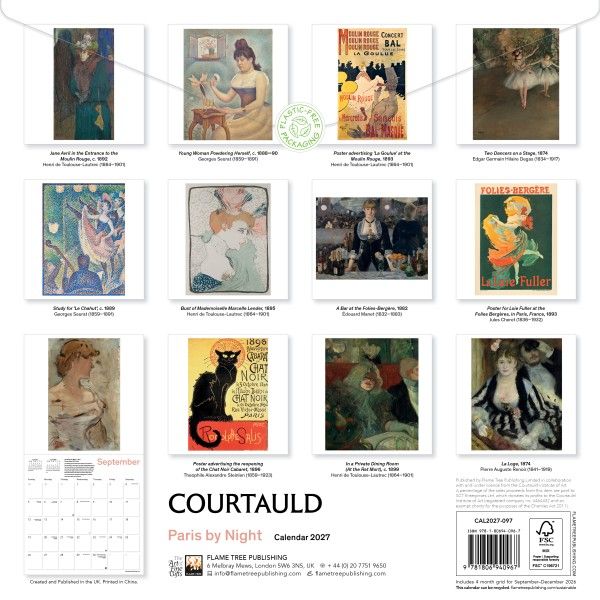 CA 2027 The Courtauld: Paris by Night Wall Calendar 2027 (Art Calendar)