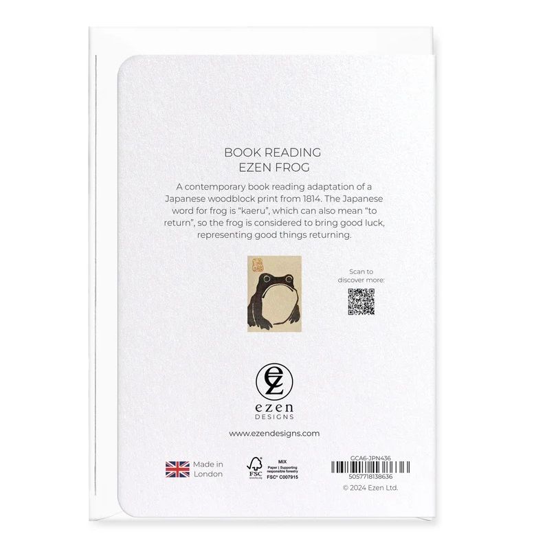 GC Book Reading Ezen Frog Greeting Card