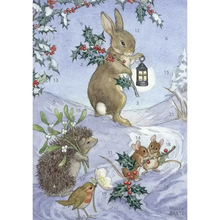 AC Molly Brett 'Christmas Animals' A5 Advent Card