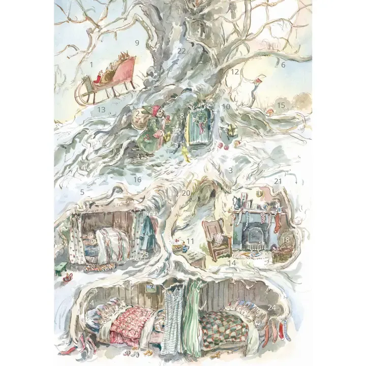AC Claire Fletcher 'Rabbit Father Christmas' A5 Advent Card
