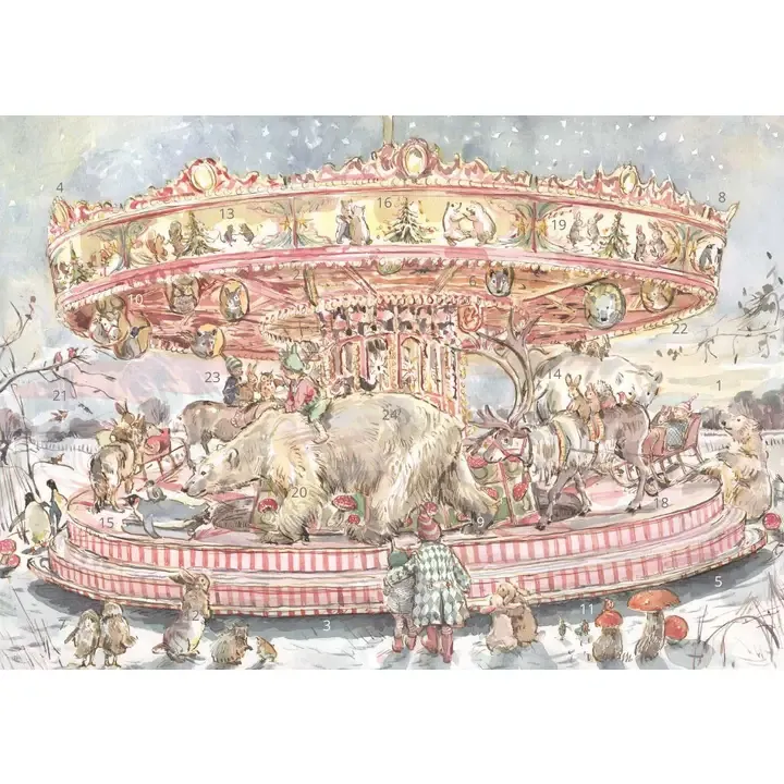 AC Claire Fletcher 'Winter Carousel' A4 Advent Calendar