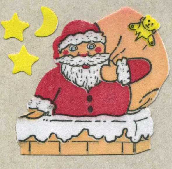 SKX Christmas Retro Sticker Sheet - various designs, Design: Santa, FINISH: Furrie