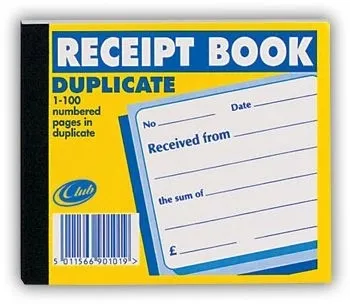 B2B Club Receipt Book Splittable 100 leaves