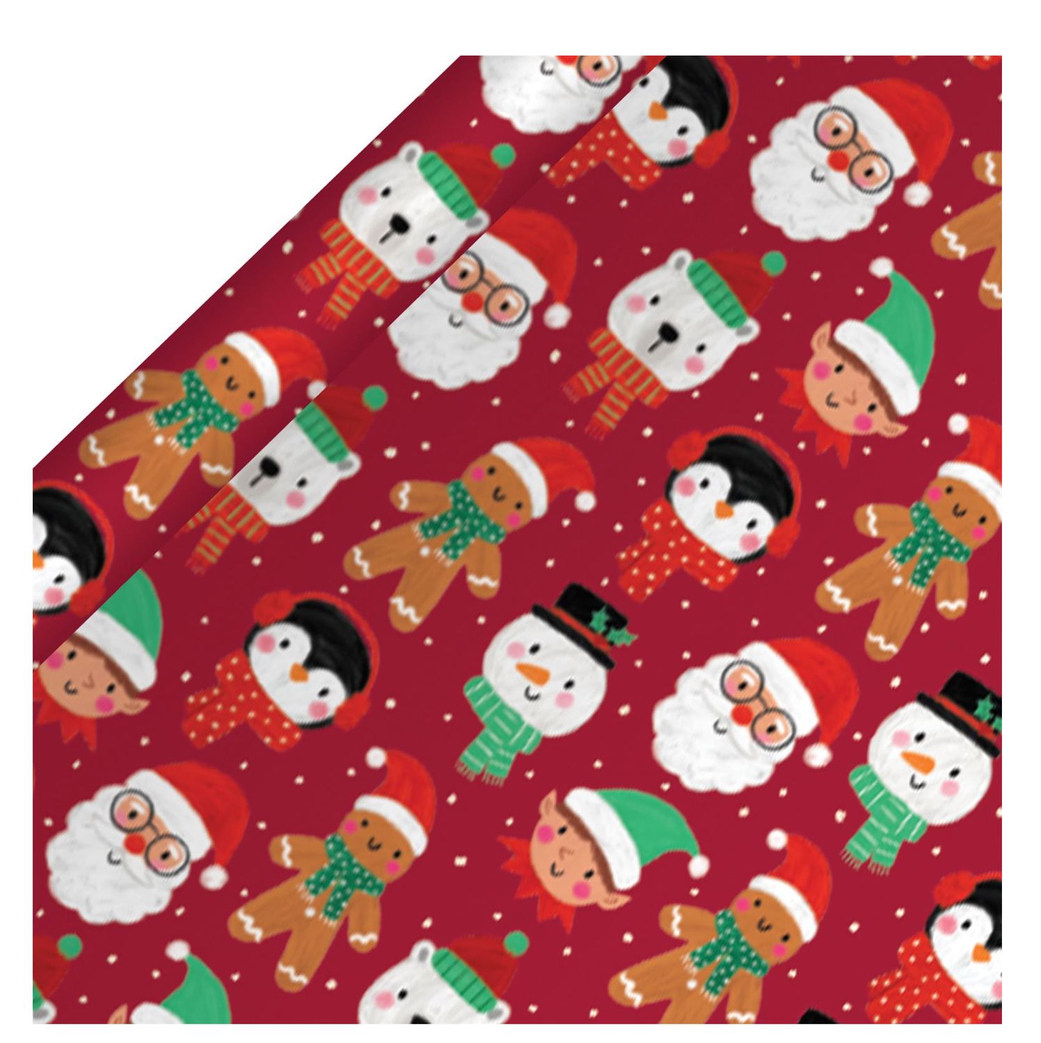 GRoX ROLL WRAP XL/4M SANTAS SNOW SQUAD RED SGL