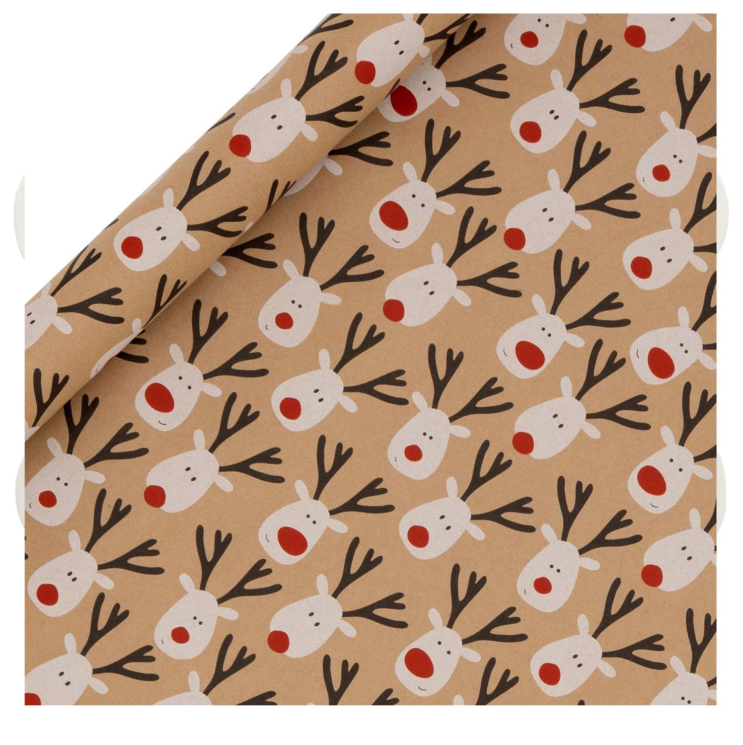 GRoX ROLL WRAP (15) 3M REINDEER SELFIE KRAFT SGL