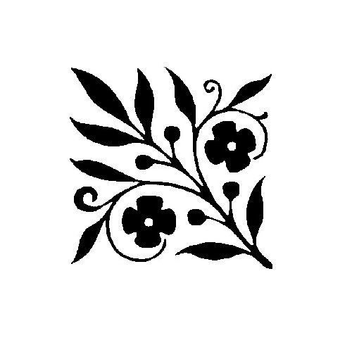 RS Floral Pattern - Traditional Wood Mounted Stamp