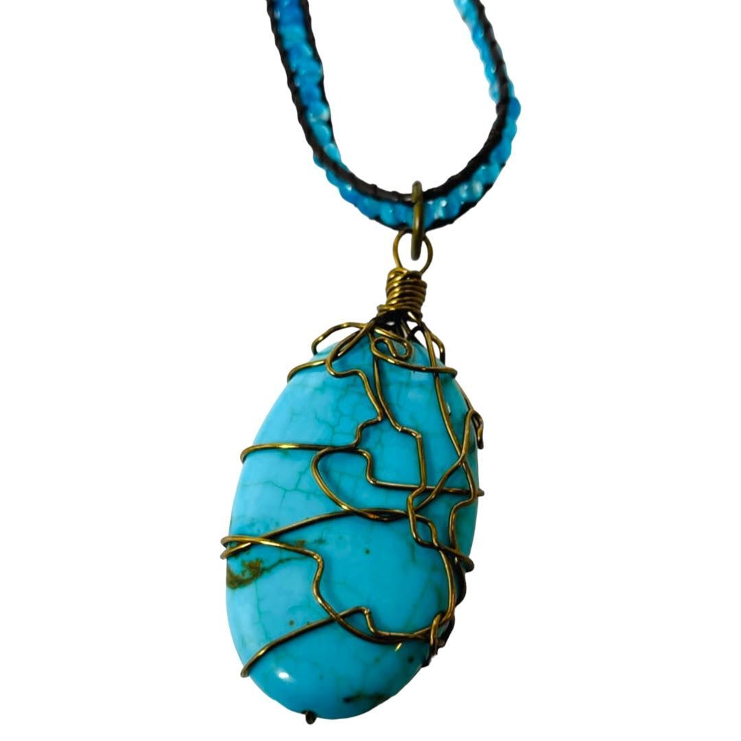 Wrap Necklace (Turquoise Stone)