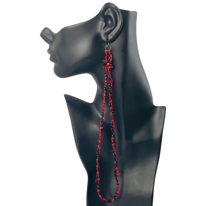 Red & Black Elongated Hoop