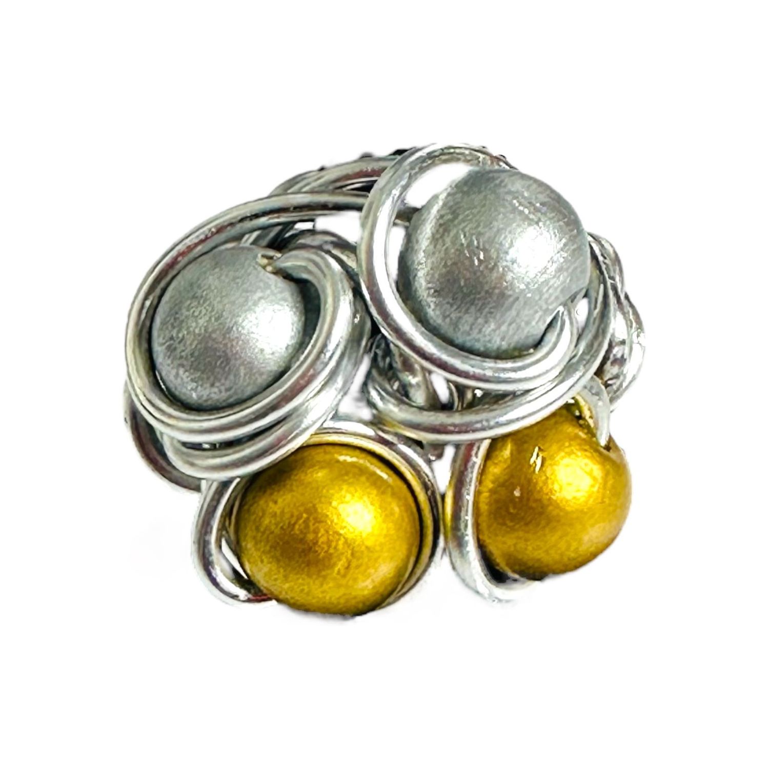 Twisted Silver Electrum Ring