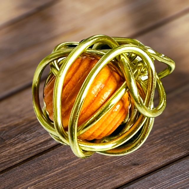 Twisted Gold Natural Wood Ring
