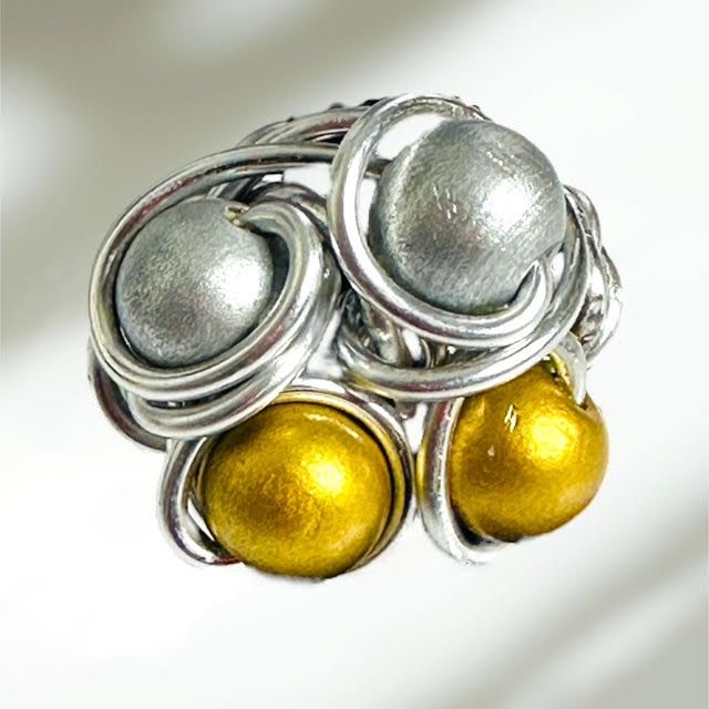 Twisted Silver Electrum Ring