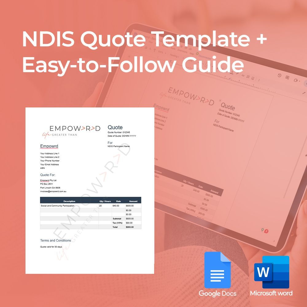 NDIS Quote Template + Easy-to-Follow Guide