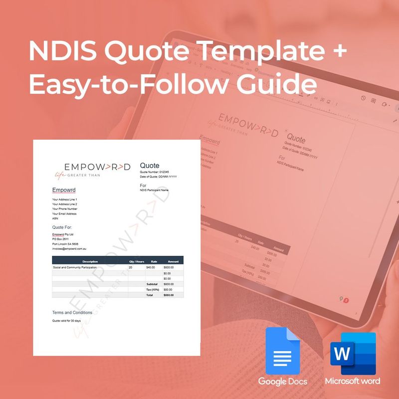 NDIS Quote Template + Easy-to-Follow Guide