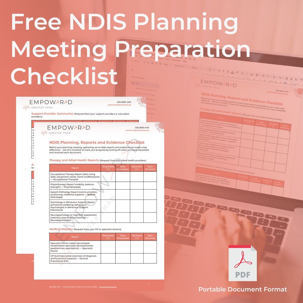 Free NDIS Planning Meeting Preparation Evidence and Reports Checklist