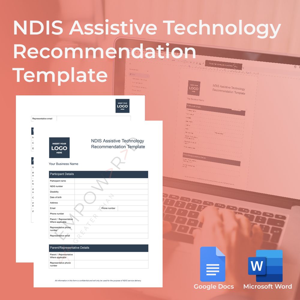 NDIS Assistive Technology Recommendation Template – Editable