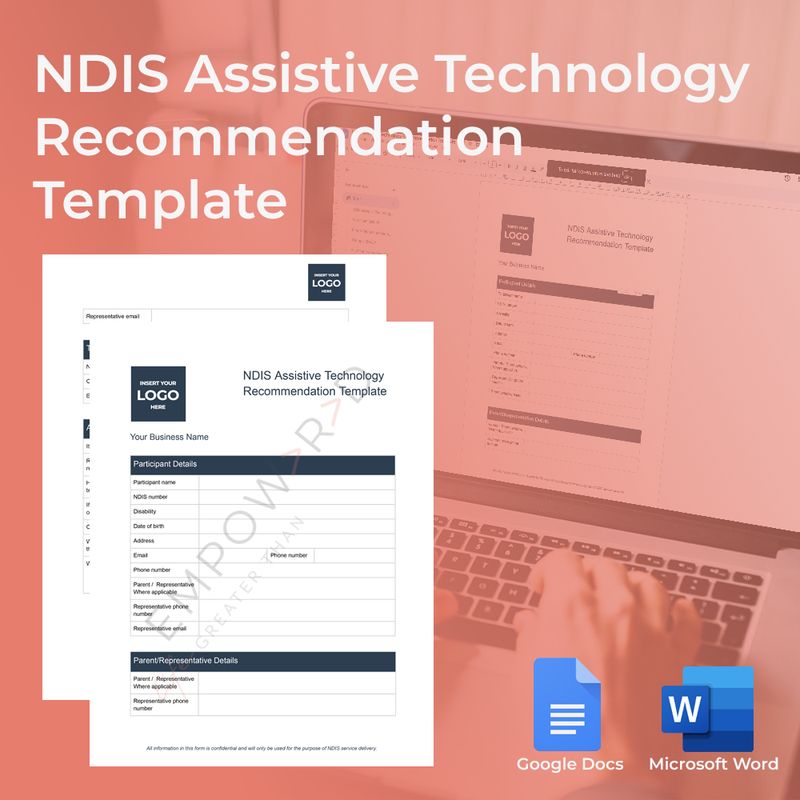 NDIS Assistive Technology Recommendation Template – Editable