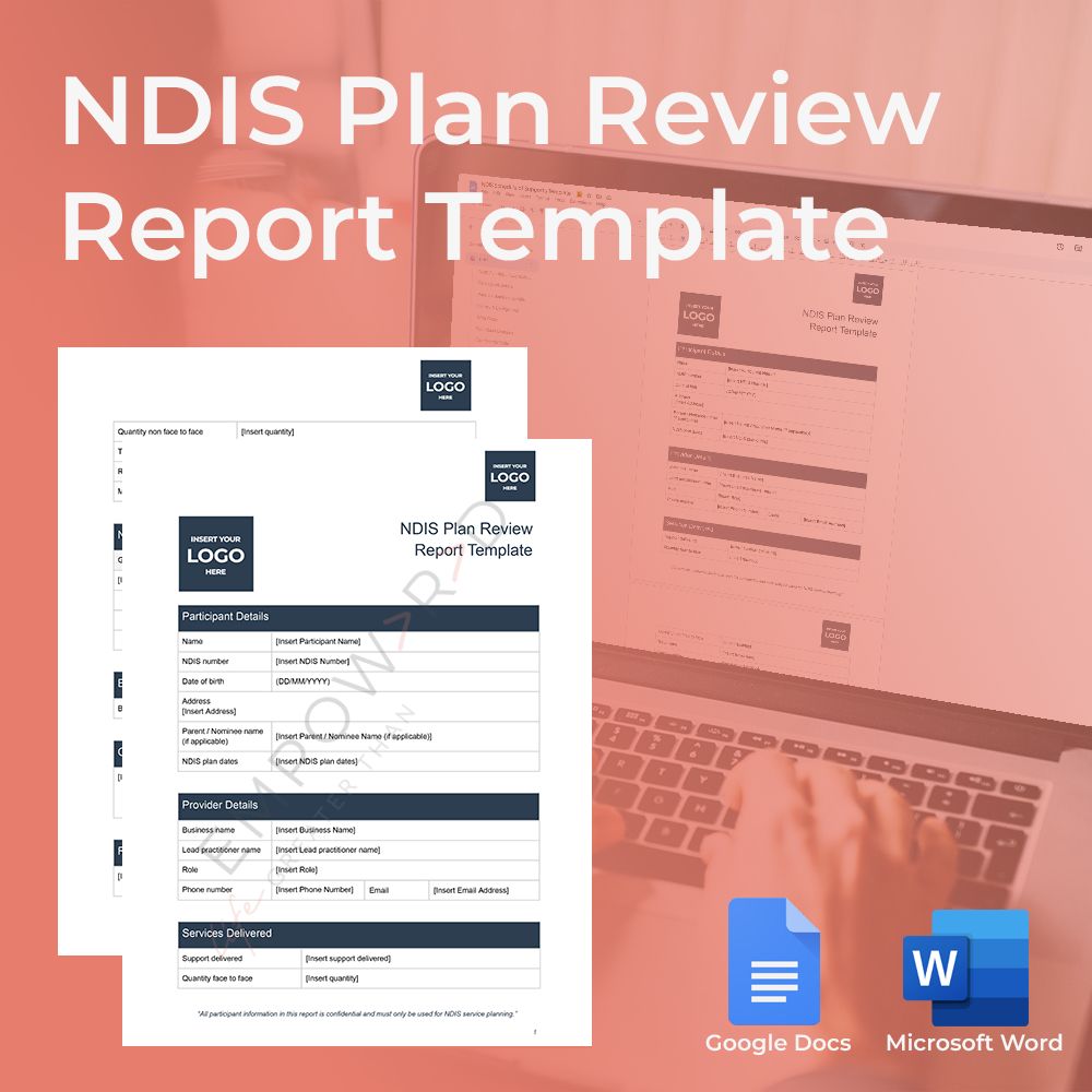 NDIS Plan Review Report Template – Editable & Professional