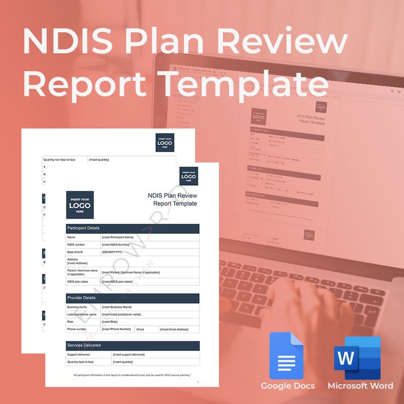 NDIS Plan Review Report Template – Editable & Professional