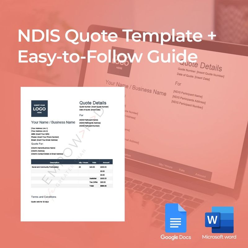 NDIS Quote Template + Easy-to-Follow Guide