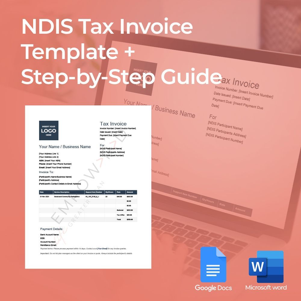 NDIS Tax Invoice Template + Step-by-Step Guide